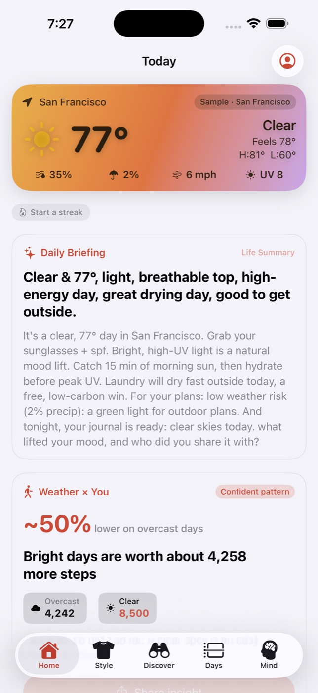 Amber Lantern theme, Home screen