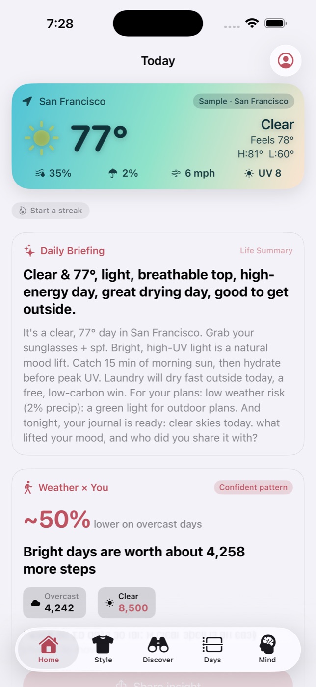 Coral Tide theme, Home screen
